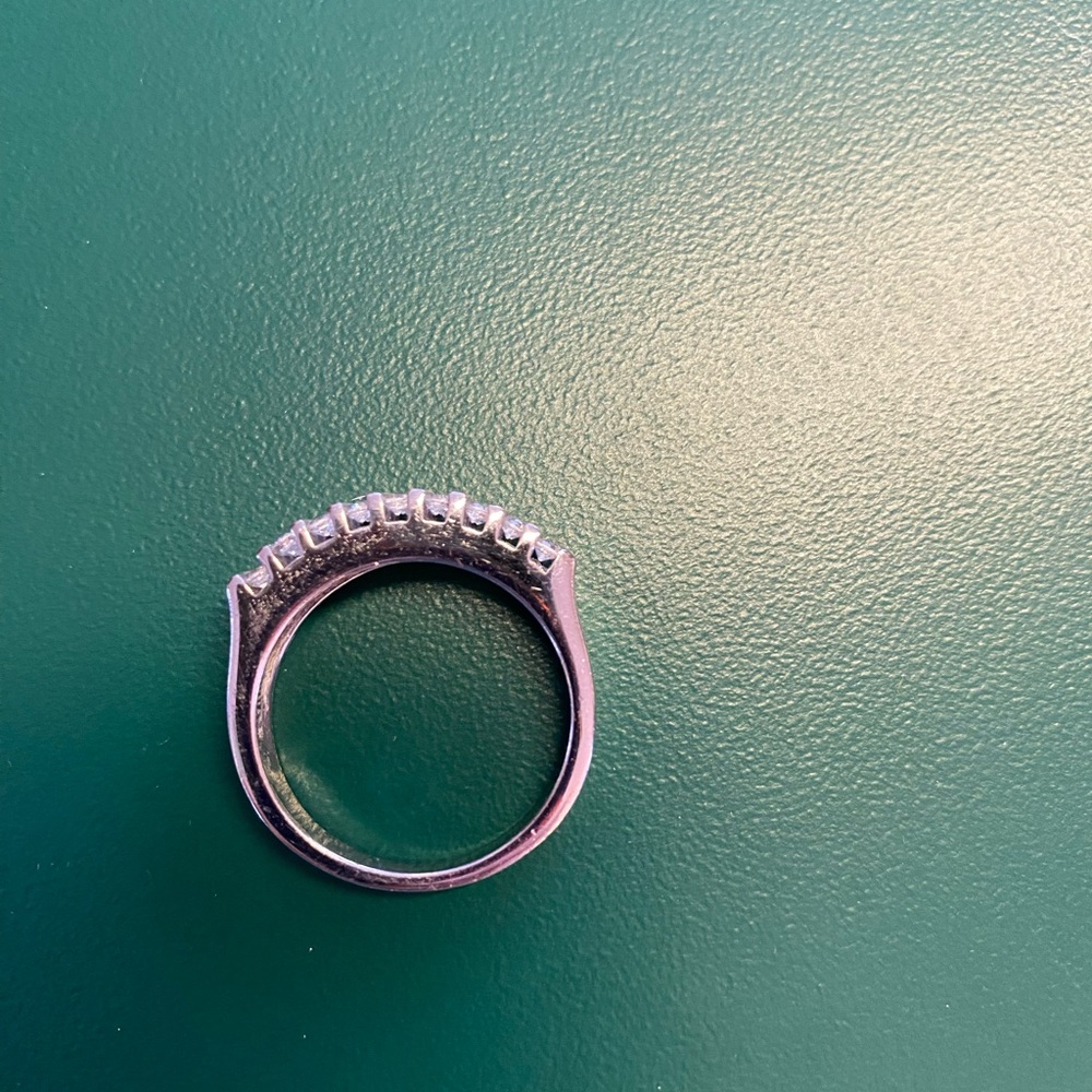 Diamonique Silver Multi-Row Ring - image 3